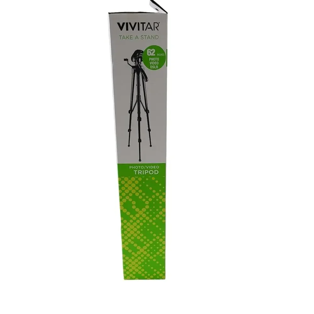 Vivitar Tripod Black  Camera 62 Inch  3 Way Fluid Pan Head with Bubble Level